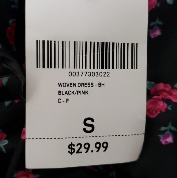 NEW Forever 21 Woven Floral Pink Black Lace Up Bodice Spring Summer Bohemian - Picture 3 of 11